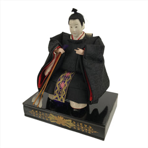 Japanese Girl Festival Young Guard Wood Hina Doll Matsuri Silk Black ID563