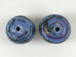 Japanese Glass Ball Hanging Scroll Weights Fuchin Kakejiku Handmade Blue FC319