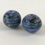 Japanese Glass Ball Hanging Scroll Weights Fuchin Kakejiku Handmade Blue FC319