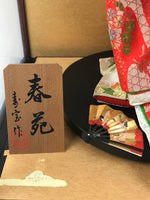 Japanese Glass Case Big Doll Ningyo Princess Vtg Girl's Day Ohinasama Silk ID656