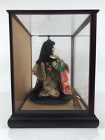 Japanese Glass Case Big Doll Ningyo Princess Vtg Girl's Day Ohinasama Silk ID656