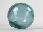 Japanese Glass Fishing Float Ukidama Buoy Ball Vtg Bindama Clear Light Blue GF2