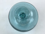 Japanese Glass Fishing Float Ukidama Buoy Ball Vtg Bindama Clear Light Blue GF2