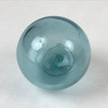 Japanese Glass Fishing Float Ukidama Buoy Ball Vtg Bindama Clear Light Blue GF2