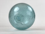 Japanese Glass Fishing Float Ukidama Buoy Ball Vtg Bindama Clear Light Blue GF3