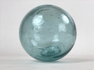 Japanese Glass Fishing Float Ukidama Buoy Ball Vtg Bindama Clear Light Blue GF4