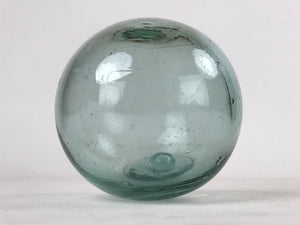 Japanese Glass Fishing Float Ukidama Buoy Ball Vtg Bindama Clear Light Blue GF5