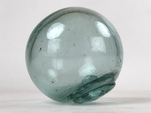 Japanese Glass Fishing Float Ukidama Buoy Ball Vtg Bindama Clear Light Blue GF5