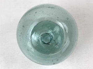 Japanese Glass Fishing Float Ukidama Buoy Ball Vtg Bindama Clear Light Blue GF5