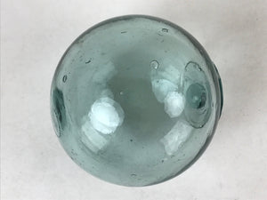 Japanese Glass Fishing Float Ukidama Buoy Ball Vtg Bindama Clear Light Blue GF7