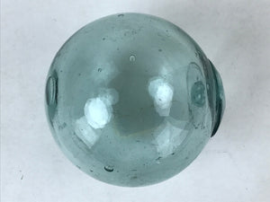 Japanese Glass Fishing Float Ukidama Buoy Ball Vtg Bindama Clear Light Blue GF7