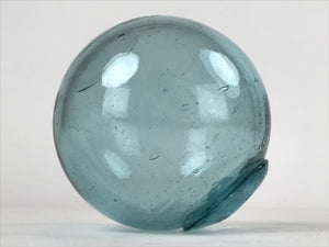 Japanese Glass Fishing Float Ukidama Buoy Ball Vtg Bindama Clear Light Blue GF8