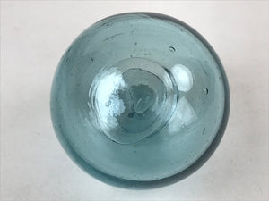 Japanese Glass Fishing Float Ukidama Buoy Ball Vtg Bindama Clear Light Blue GF8