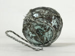 Japanese Glass Fishing Float Ukidama Buoy Ball Vtg Bindama Rope Small Blue GF12