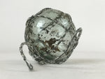 Japanese Glass Fishing Float Ukidama Buoy Ball Vtg Bindama Rope Small Blue GF23