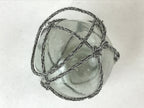 Japanese Glass Fishing Float Ukidama Buoy Ball Vtg Bindama Rope Small Blue GF28