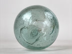 Japanese Glass Fishing Float Ukidama Buoy Ball Vtg Bindama Small Clear Blue GF33