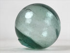 Japanese Glass Fishing Float Ukidama Buoy Ball Vtg Bindama Small Clear Blue GF34