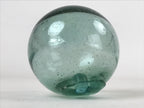 Japanese Glass Fishing Float Ukidama Buoy Ball Vtg Bindama Small Clear Blue GF34