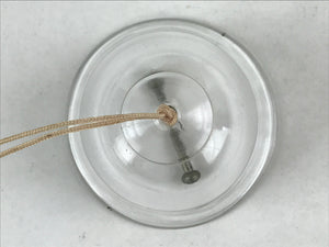 Japanese Glass Furin Wind Chime Vtg Transparent Metal Bar String Silver DR497
