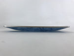 Japanese Glass Square Display Plate Vtg Dish Plate Blue White Boxed PX703