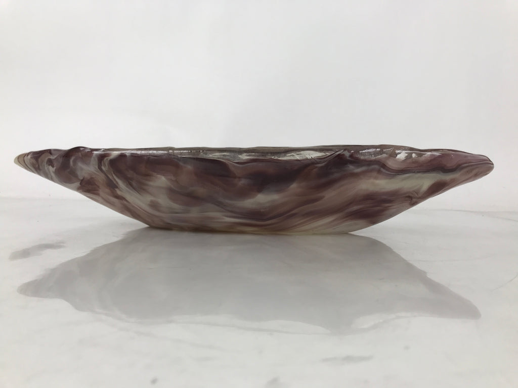 Japanese Glass Suiban Flower Vase Vtg Pottery Ikebana Arrangement Purple Y330