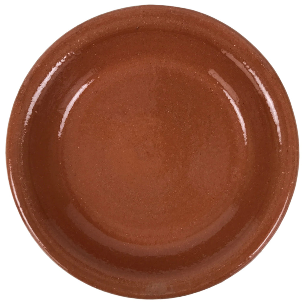 Japanese Glazed Clay Terracotta Plate Sara Vtg Kozara Serving Dish Orange Y379