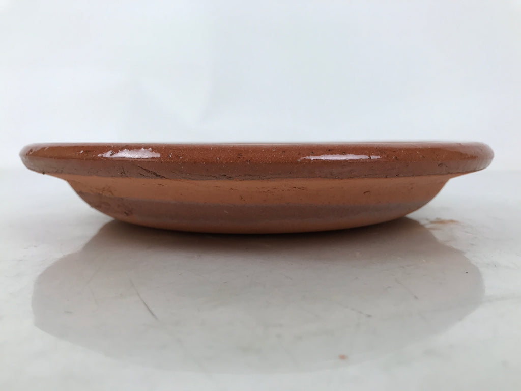 Japanese Glazed Clay Terracotta Plate Sara Vtg Kozara Serving Dish Orange Y380