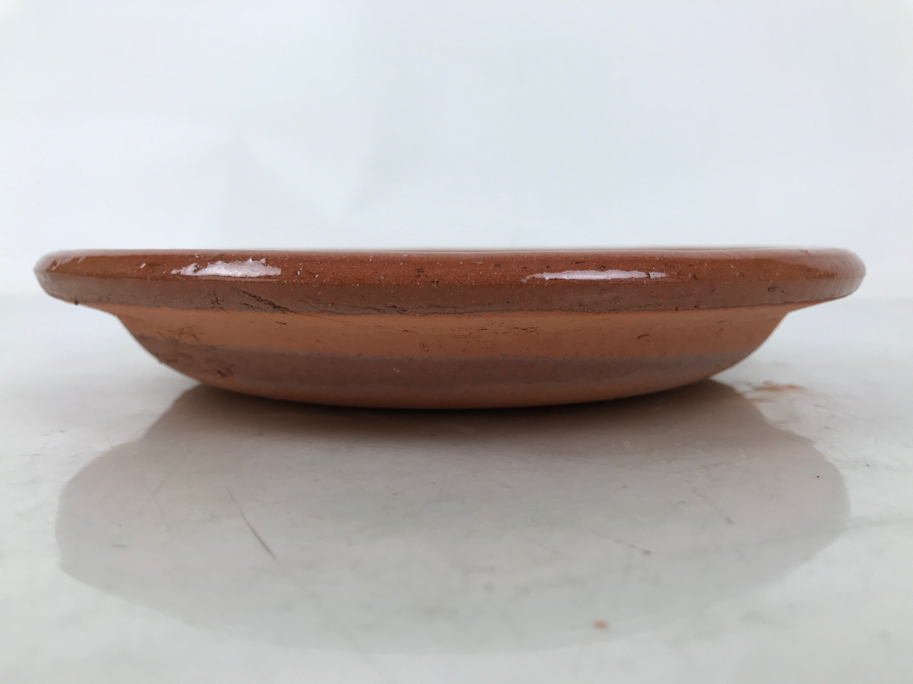 Japanese Glazed Clay Terracotta Plate Sara Vtg Kozara Serving Dish Orange Y380