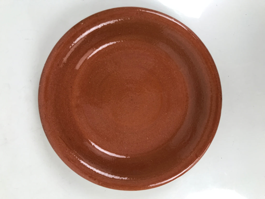 Japanese Glazed Clay Terracotta Plate Sara Vtg Kozara Serving Dish Orange Y380