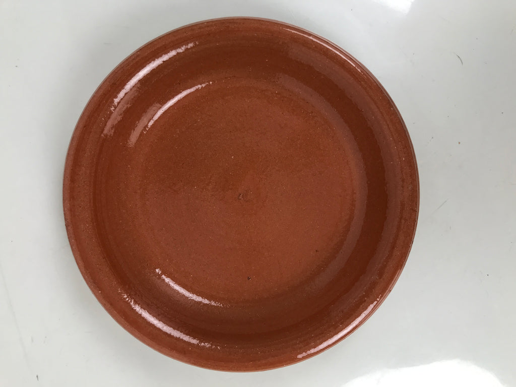 Japanese Glazed Clay Terracotta Plate Sara Vtg Kozara Serving Dish Orange Y381