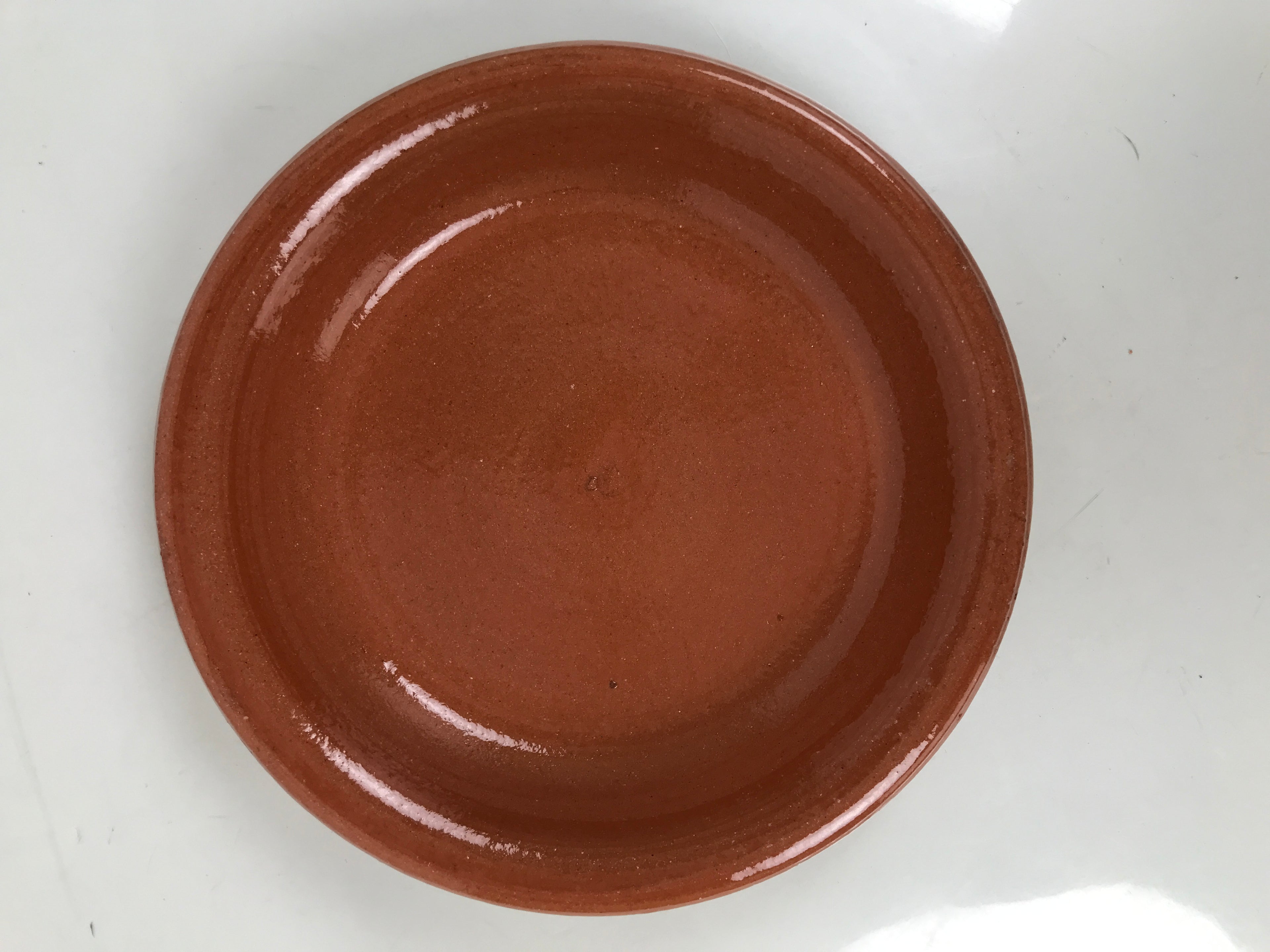 Japanese Glazed Clay Terracotta Plate Sara Vtg Kozara Serving Dish Orange Y381