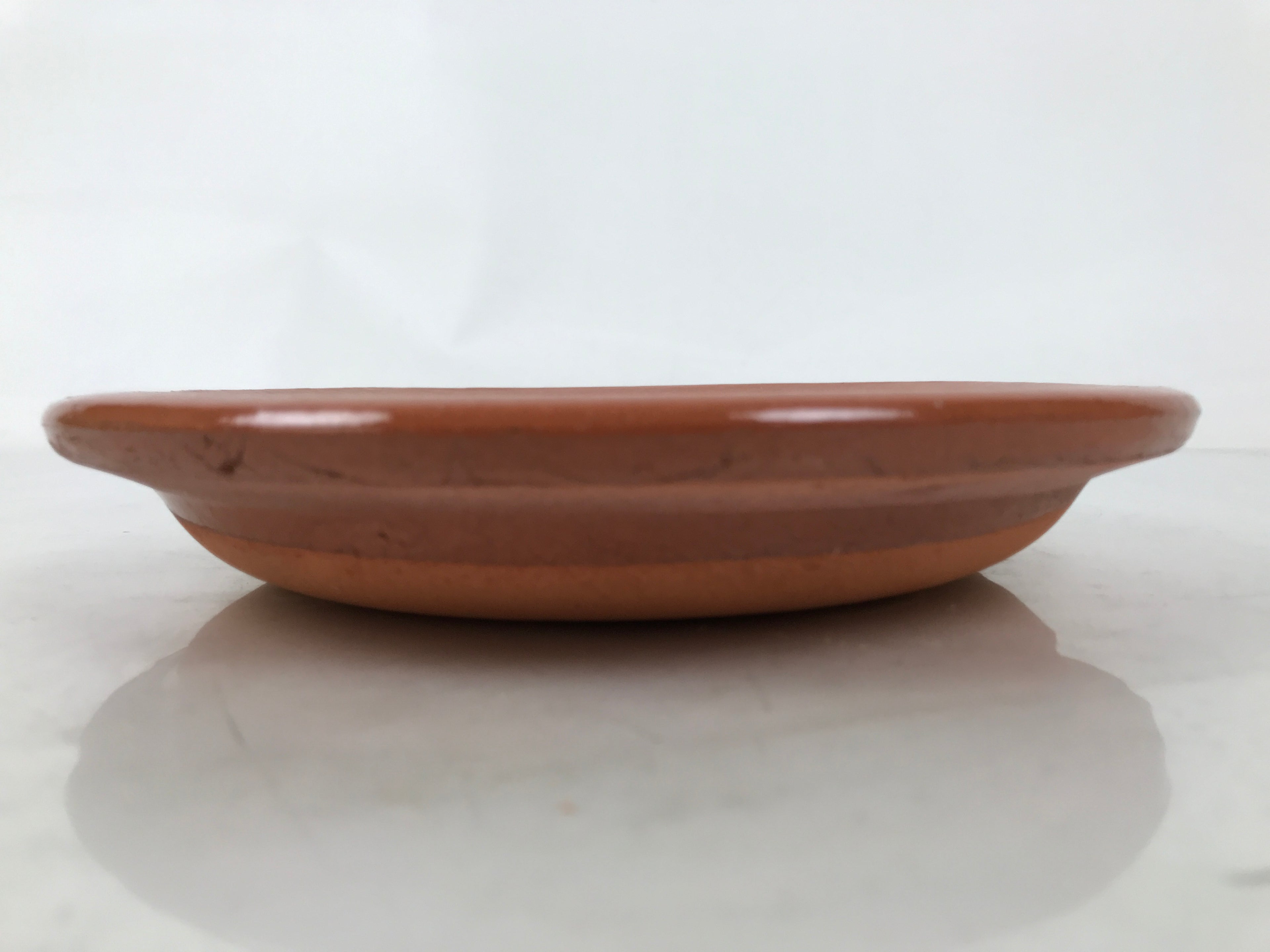 Japanese Glazed Clay Terracotta Plate Sara Vtg Kozara Serving Dish Orange Y382