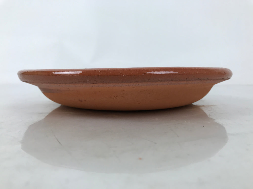 Japanese Glazed Clay Terracotta Plate Sara Vtg Kozara Serving Dish Orange Y382