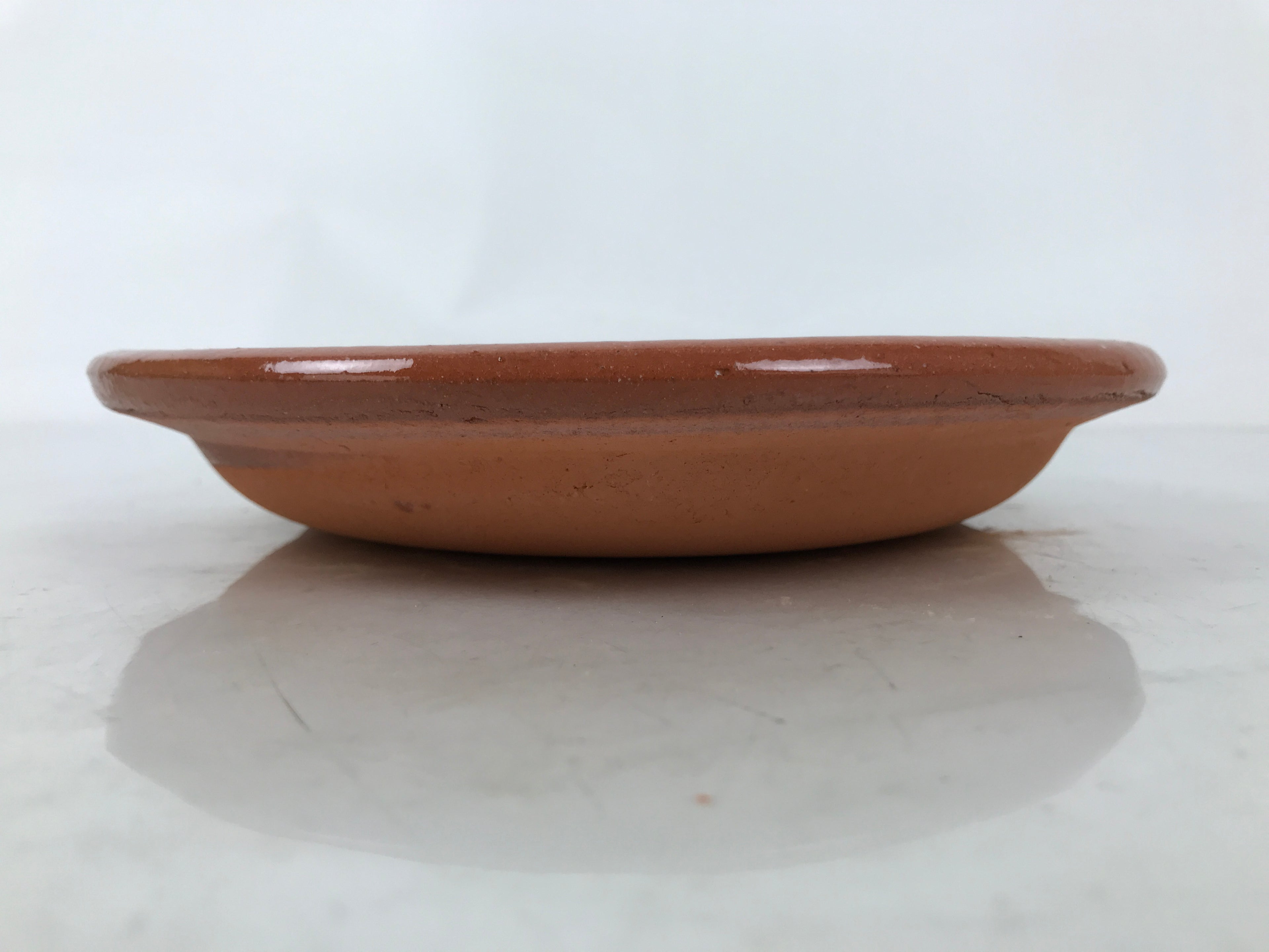Japanese Glazed Clay Terracotta Plate Sara Vtg Kozara Serving Dish Orange Y382