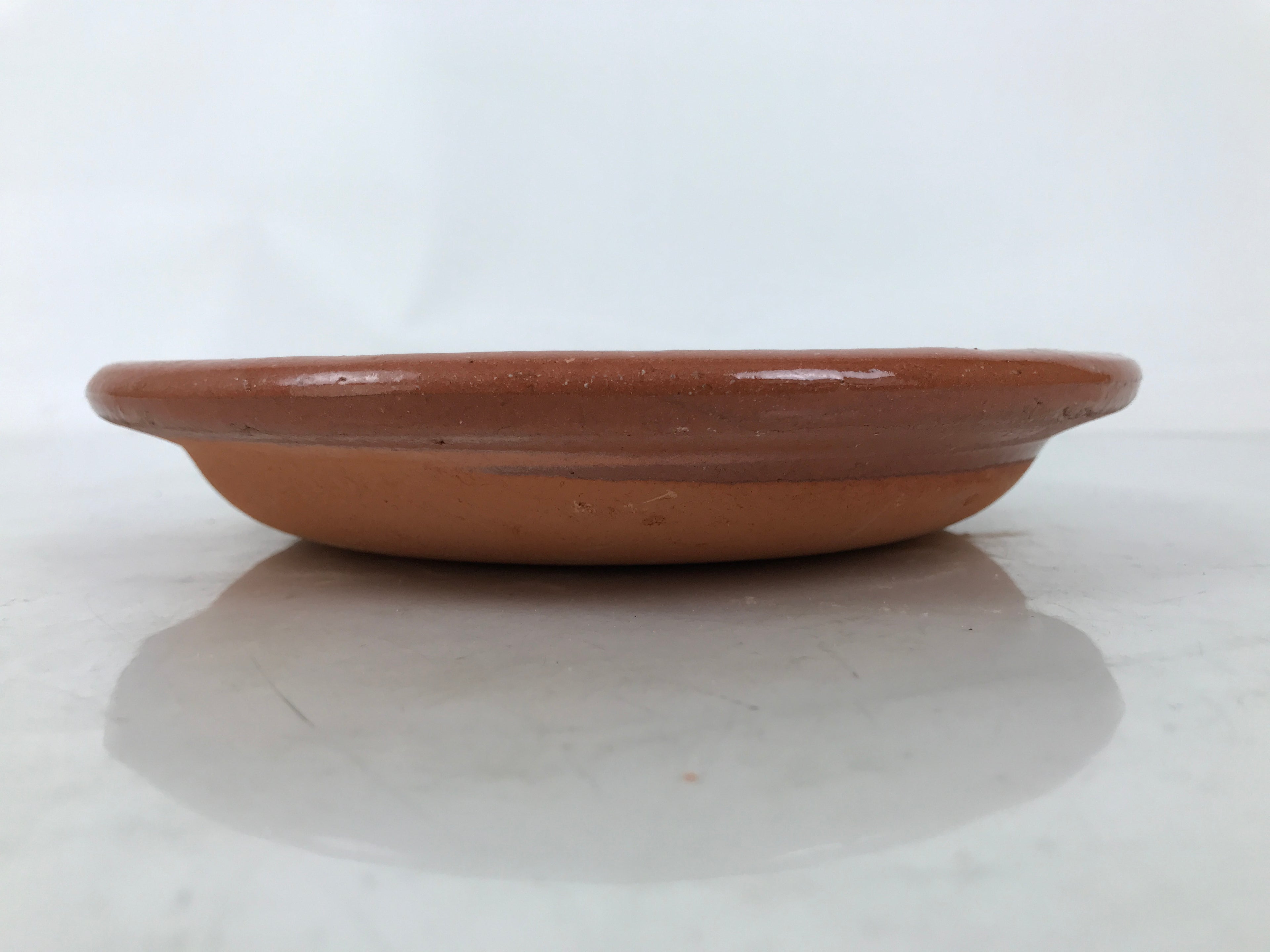 Japanese Glazed Clay Terracotta Plate Sara Vtg Kozara Serving Dish Orange Y382
