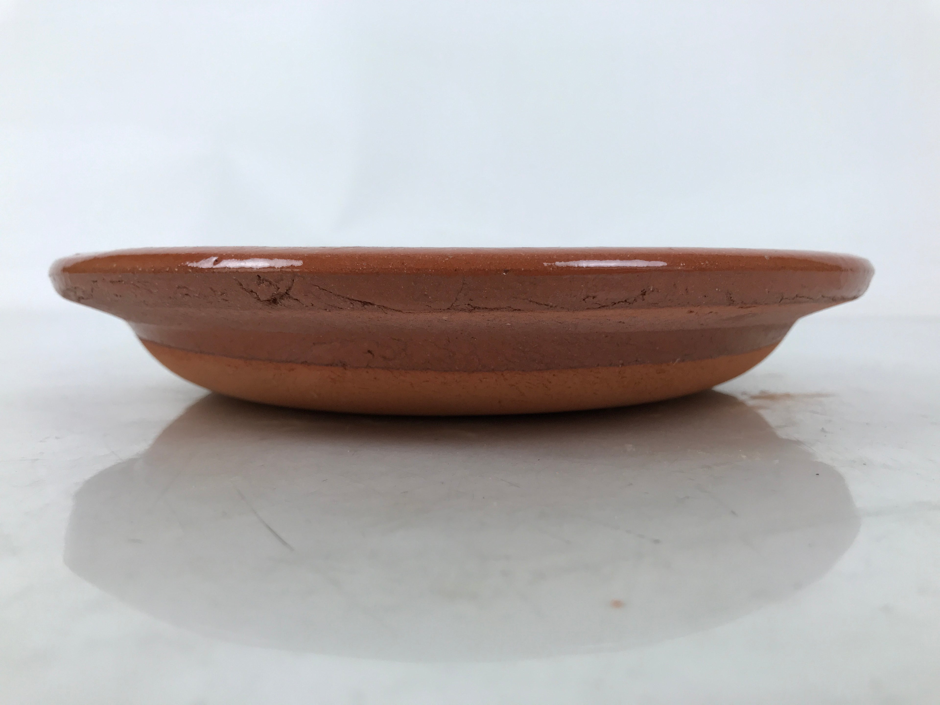 Japanese Glazed Clay Terracotta Plate Sara Vtg Kozara Serving Dish Orange Y382