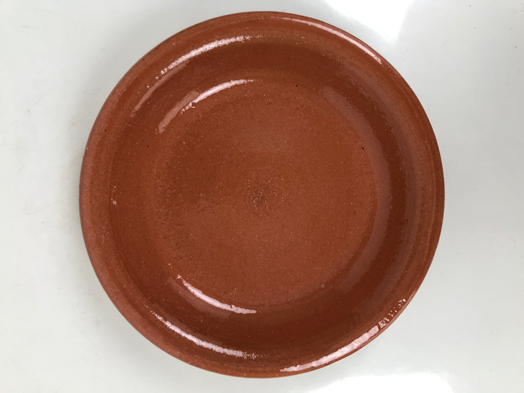 Japanese Glazed Clay Terracotta Plate Sara Vtg Kozara Serving Dish Orange Y382