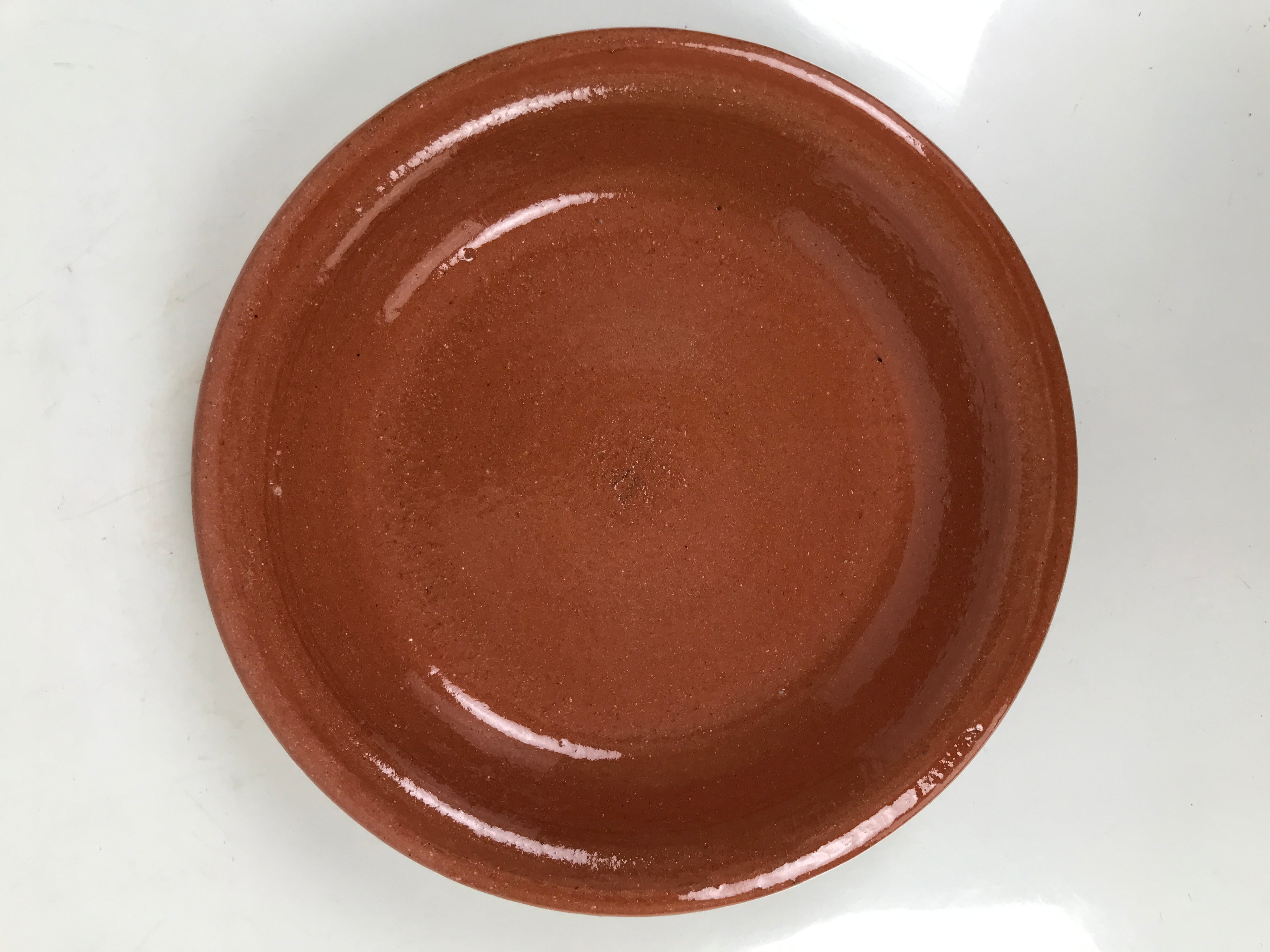 Japanese Glazed Clay Terracotta Plate Sara Vtg Kozara Serving Dish Orange Y382