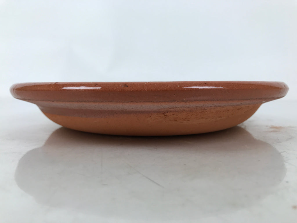 Japanese Glazed Clay Terracotta Plate Sara Vtg Kozara Serving Dish Orange Y383