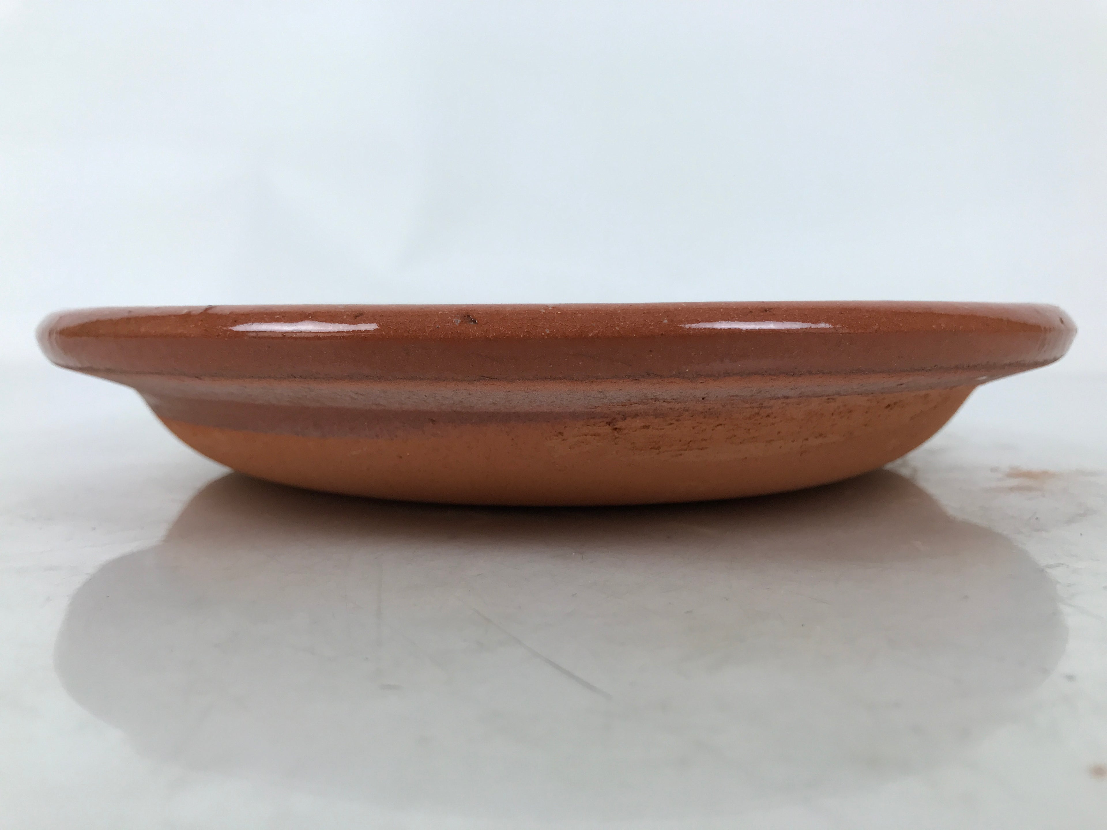 Japanese Glazed Clay Terracotta Plate Sara Vtg Kozara Serving Dish Orange Y383