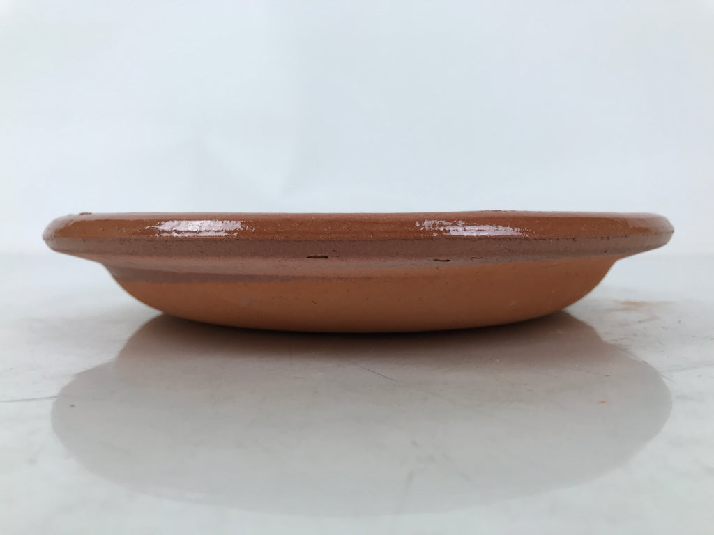 Japanese Glazed Clay Terracotta Plate Sara Vtg Kozara Serving Dish Orange Y384