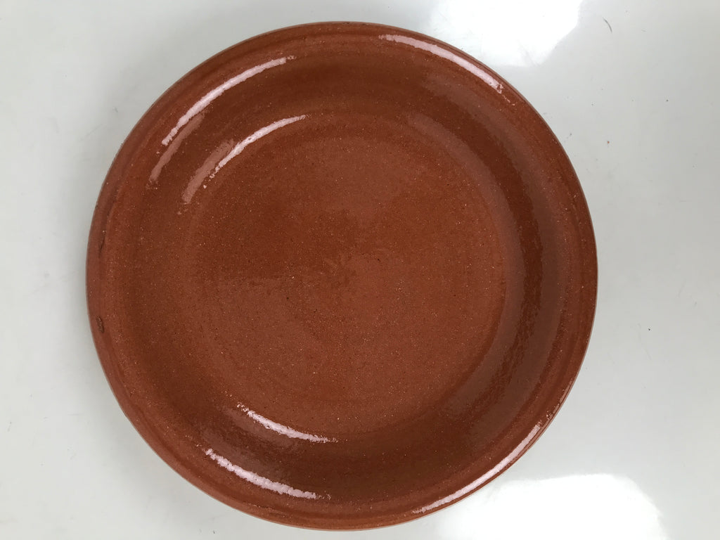 Japanese Glazed Clay Terracotta Plate Sara Vtg Kozara Serving Dish Orange Y384