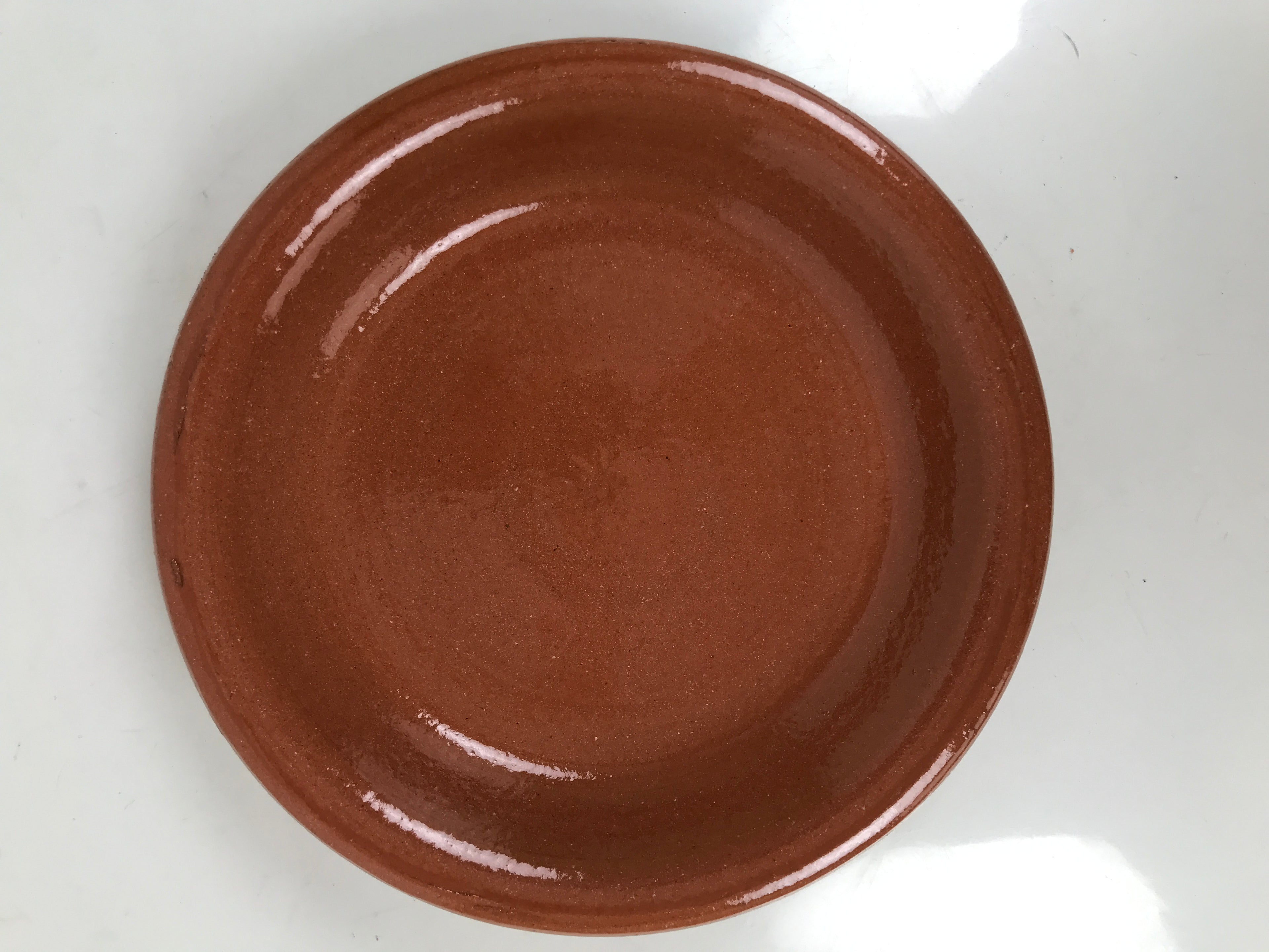 Japanese Glazed Clay Terracotta Plate Sara Vtg Kozara Serving Dish Orange Y384