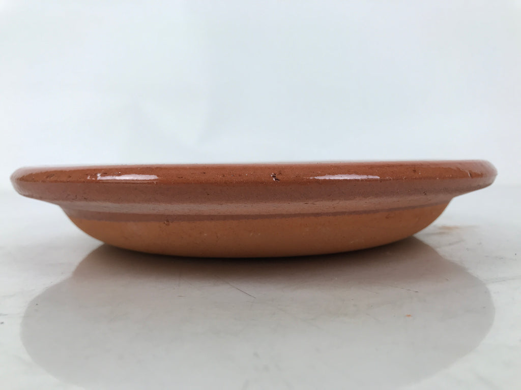 Japanese Glazed Clay Terracotta Plate Sara Vtg Kozara Serving Dish Orange Y385