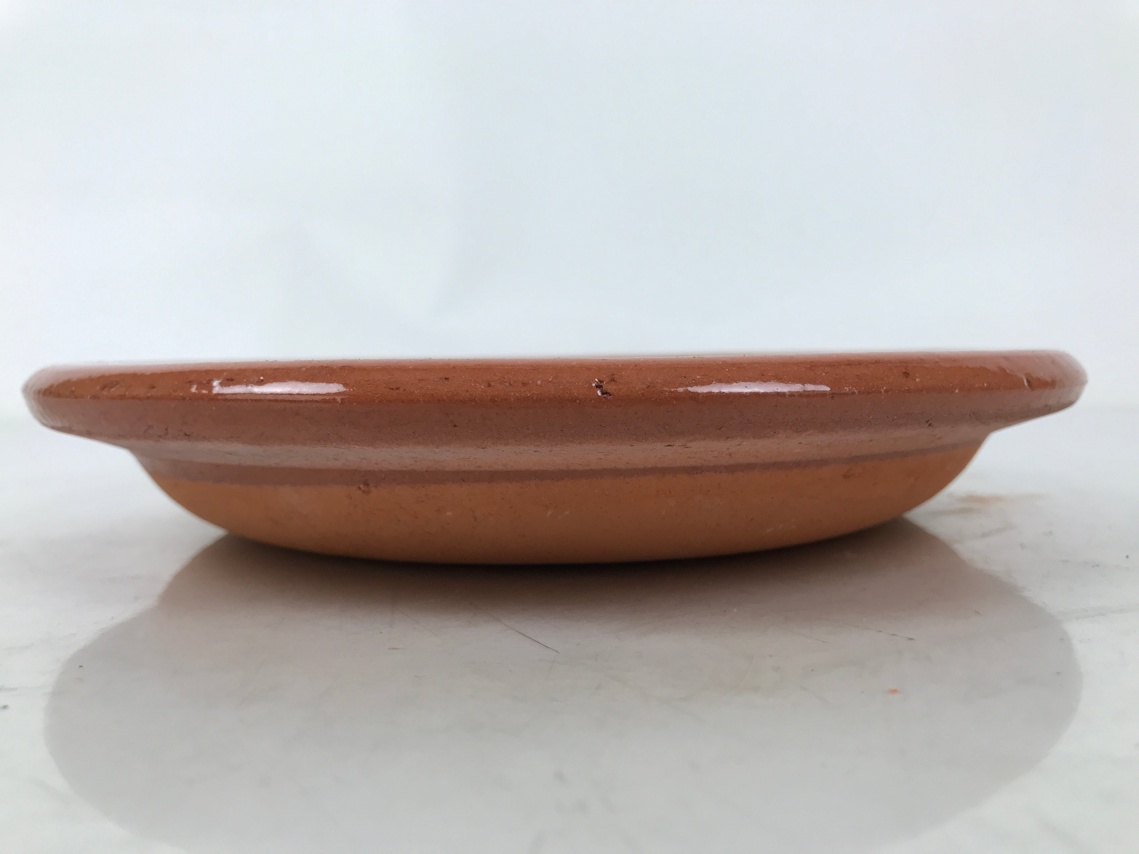Japanese Glazed Clay Terracotta Plate Sara Vtg Kozara Serving Dish Orange Y385