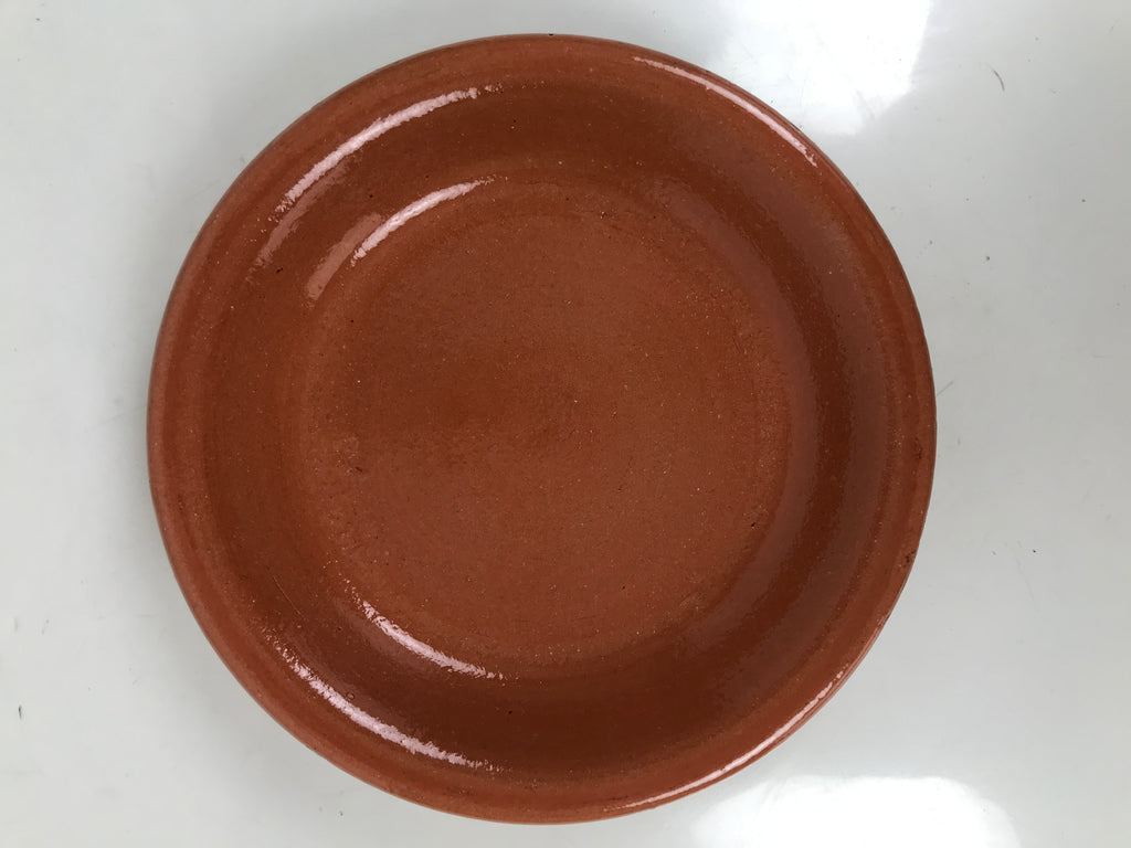 Japanese Glazed Clay Terracotta Plate Sara Vtg Kozara Serving Dish Orange Y385
