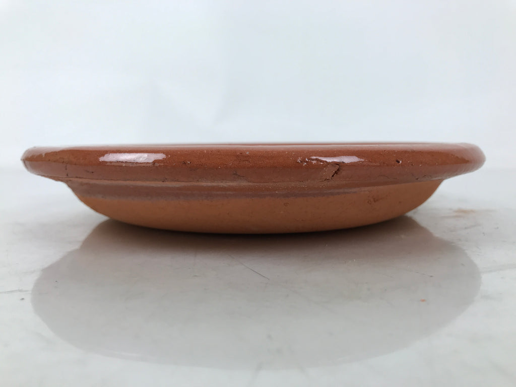 Japanese Glazed Clay Terracotta Plate Sara Vtg Kozara Serving Dish Orange Y386