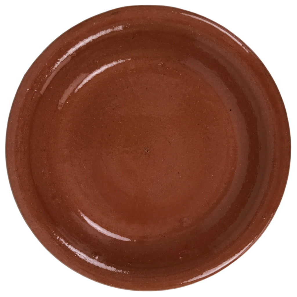 Japanese Glazed Clay Terracotta Plate Sara Vtg Kozara Serving Dish Orange Y386