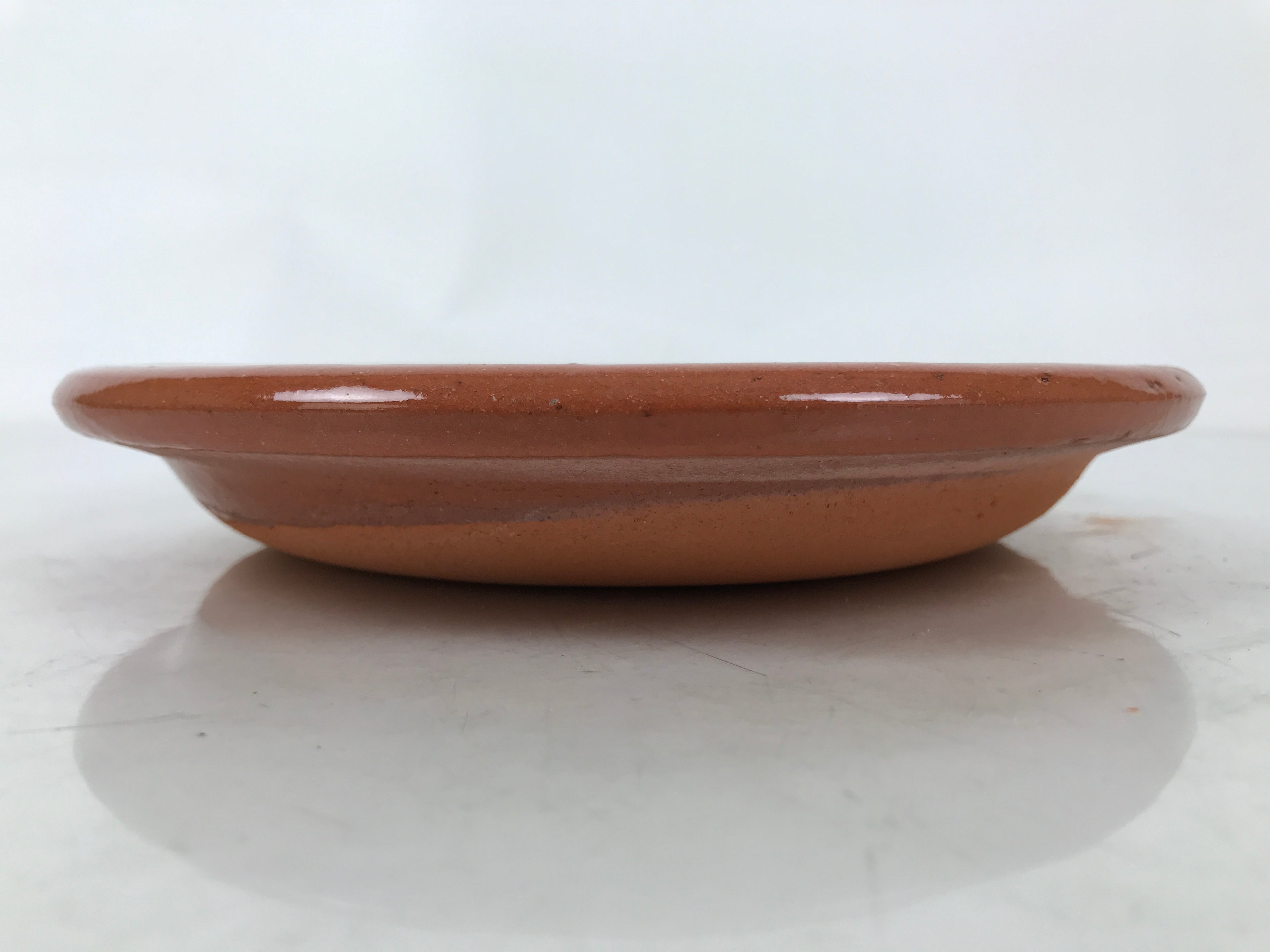 Japanese Glazed Clay Terracotta Plate Sara Vtg Kozara Serving Dish Orange Y387